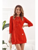 Kleid/Tunika mit gebundenem Ausschnitt rot FI600 - Online-Shop - Boutique